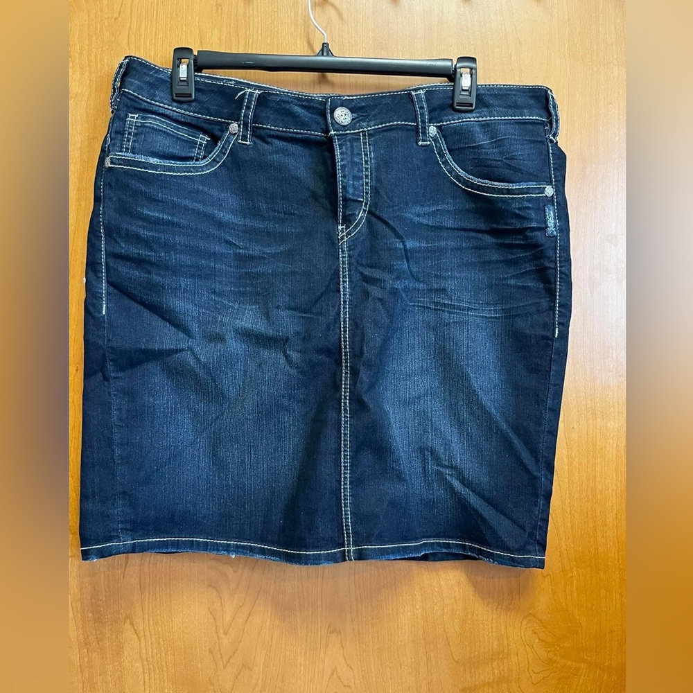 Silver Jean skirt Size 20